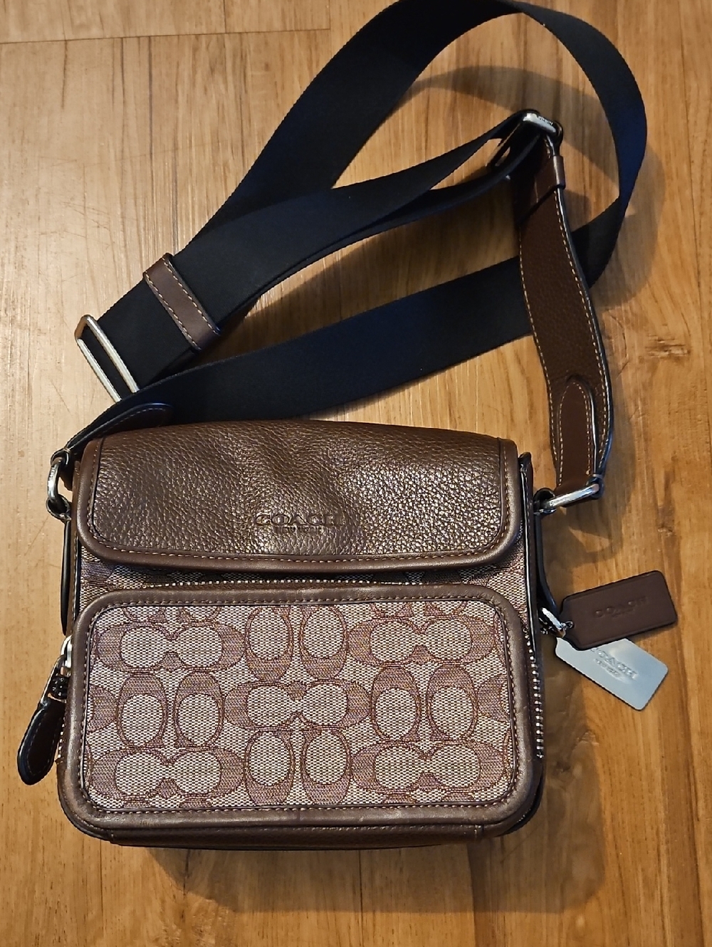 Coach Brown Signature Messenger Crossbody Bag With Matching Card Wallet!